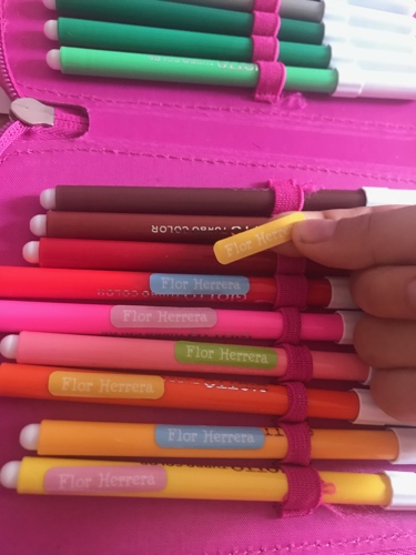 etichette per matite e pennarelli